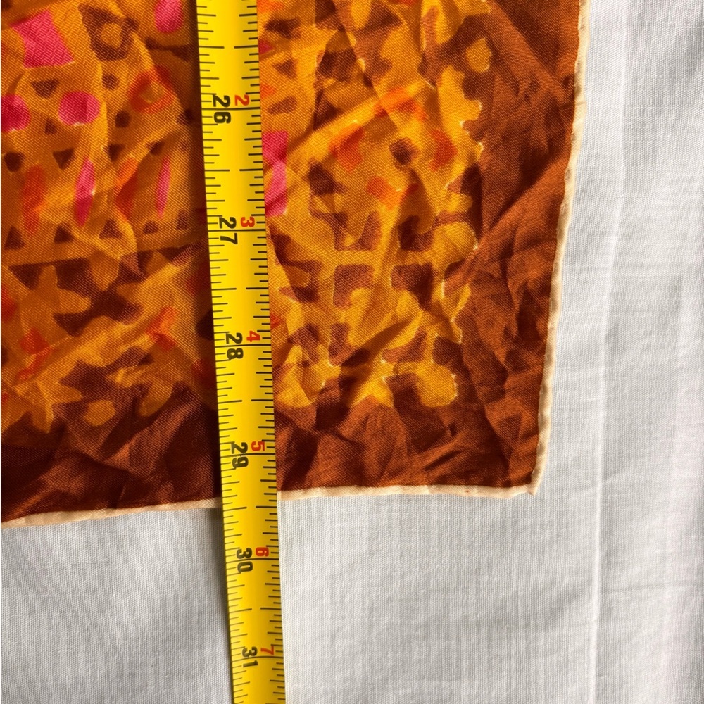 Vintage 60s Mod Gold & Brown Patterned Scarf | Retro Maximalist - Picture 9 of 10
